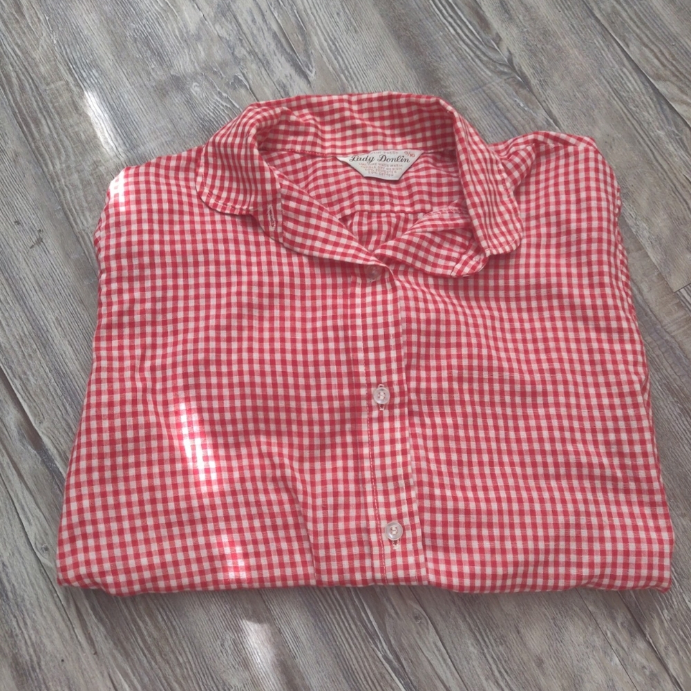 Vintage 1960s Gingham Top